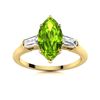 Natural 1.82 CTW Peridot & Diamond Engagement Ring 18K Yellow Gold