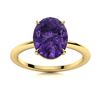 Natural 3.07 CTW Amethyst Solitaire Ring 18K Yellow Gold