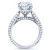 Image 3 : Natural 3.39 CTW Asscher Cut w/ Round Cut Micro Pave Diamond Engagement Ring 18KT White Gold