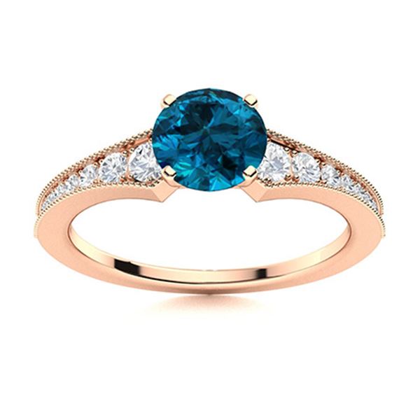 Natural 0.85 CTW Topaz & Diamond Engagement Ring 14K Rose Gold