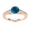 Natural 0.85 CTW Topaz & Diamond Engagement Ring 14K Rose Gold