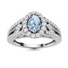 Natural 0.85 CTW Aquamarine & Diamond Engagement Ring 14K White Gold