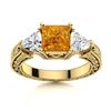 Natural 1.87 CTW Citrine & Diamond Engagement Ring 18K Yellow Gold