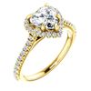 Natural 1.72 CTW Halo Heart Brilliant Cut Forever Diamond Engagement Ring 18KT Yellow Gold