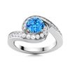 Natural 1.09 CTW Topaz & Diamond Engagement Ring 14K White Gold