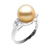 Golden South Sea Pearl and Diamond Anniversary Ring