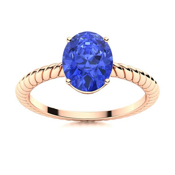 Natural 2.79 CTW Ceylon Sapphire Solitaire Ring 18K Rose Gold