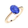 Image 2 : Natural 2.79 CTW Ceylon Sapphire Solitaire Ring 18K Rose Gold
