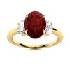 Natural 2.98 CTW Garnet & Diamond Engagement Ring 18K Yellow Gold