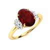 Image 2 : Natural 2.98 CTW Garnet & Diamond Engagement Ring 18K Yellow Gold