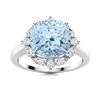 Natural 3.09 CTW Aquamarine & Diamond Engagement Ring 14K White Gold