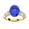 Natural 4.13 CTW Ceylon Sapphire & Diamond Engagement Ring 14K Yellow Gold