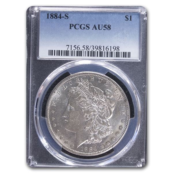 1884-S Morgan Dollar AU-58 PCGS