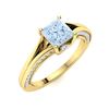 Image 2 : Natural 1.08 CTW Aquamarine & Diamond  Engagement Ring 18K Yellow Gold
