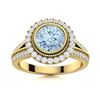 Natural 1.79 CTW Aquamarine & Diamond  Engagement Ring 18K Yellow Gold