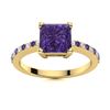 Image 1 : Natural 1.05 CTW Amethyst & Diamond  Engagement Ring 18K Yellow Gold