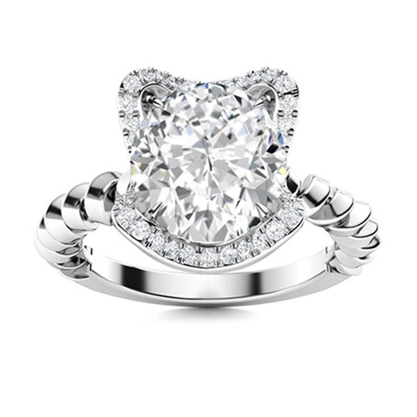 Natural 2.41 CTW Topaz & Diamond Engagement Ring 14K White Gold