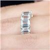 Image 3 : Natural 5.02 CTW Emerald Cut Diamond Eternity Ring 14KT White Gold