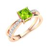 Image 2 : Natural 0.70 CTW Peridot & Diamond Engagement Ring 14K Rose Gold
