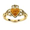 Image 1 : Natural 0.68 CTW Citrine & Diamond Engagement Ring 18K Yellow Gold