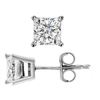Image 3 : Natural 2.02 CTW Princess Cut Diamond Stud Earrings 14KT White Gold