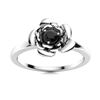 Image 1 : Natural 0.17 CTW Black Diamond Solitaire Ring 18K White Gold