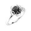 Image 2 : Natural 0.17 CTW Black Diamond Solitaire Ring 18K White Gold