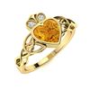 Image 2 : Natural 0.44 CTW Citrine & Diamond Engagement Ring 18K Yellow Gold