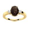 Image 1 : Natural 3.26 CTW Smoky Quartz & Diamond Engagement Ring 18K Yellow Gold