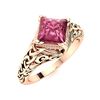 Image 2 : Natural 0.77 CTW Tourmaline Solitaire Ring 18K Rose Gold