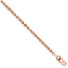 Image 2 : 14k Rose Gold 2 mm Diamond Cut Rope Chain - 7 in.