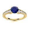 Image 1 : Natural 1.0 CTW Sapphire & Diamond Engagement Ring 14K Yellow Gold