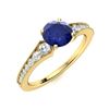 Image 2 : Natural 1.0 CTW Sapphire & Diamond Engagement Ring 14K Yellow Gold
