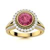 Image 1 : Natural 1.79 CTW Tourmaline & Diamond Engagement Ring 18K Yellow Gold