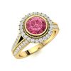 Image 2 : Natural 1.79 CTW Tourmaline & Diamond Engagement Ring 18K Yellow Gold