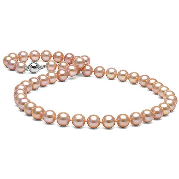 Pink Freshwater Pearl Necklace, 8.5-9.0mm