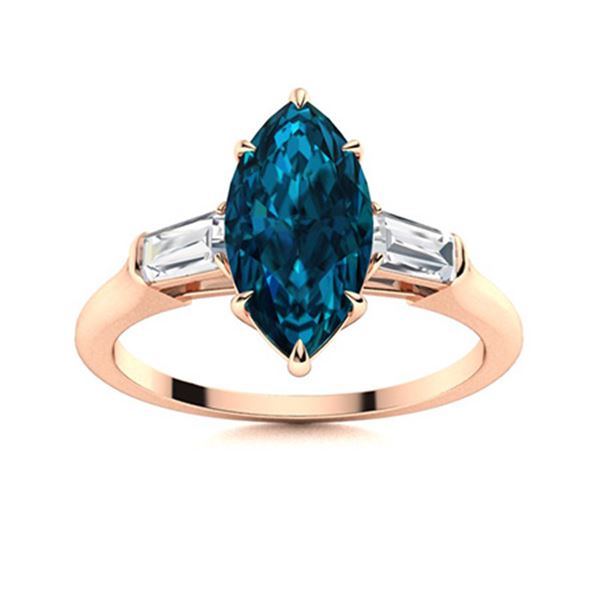 Natural 1.82 CTW Topaz & Diamond Engagement Ring 18K Rose Gold