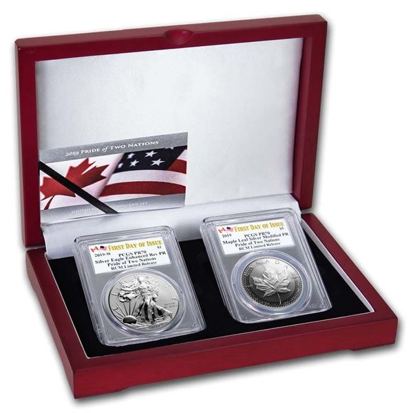 2019 RCM Pride of Two Nations 2-Coin Set PR-70 PCGS FD w/ Display