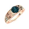 Image 2 : Natural 0.81 CTW Blue Diamond Solitaire Ring 14K Rose Gold