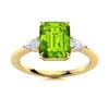 Image 1 : Natural 3.01 CTW Peridot & Diamond Engagement Ring 14K Yellow Gold