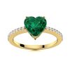 Image 1 : Natural 0.69 CTW Emerald & Diamond Engagement Ring 18K Yellow Gold