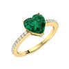 Image 2 : Natural 0.69 CTW Emerald & Diamond Engagement Ring 18K Yellow Gold