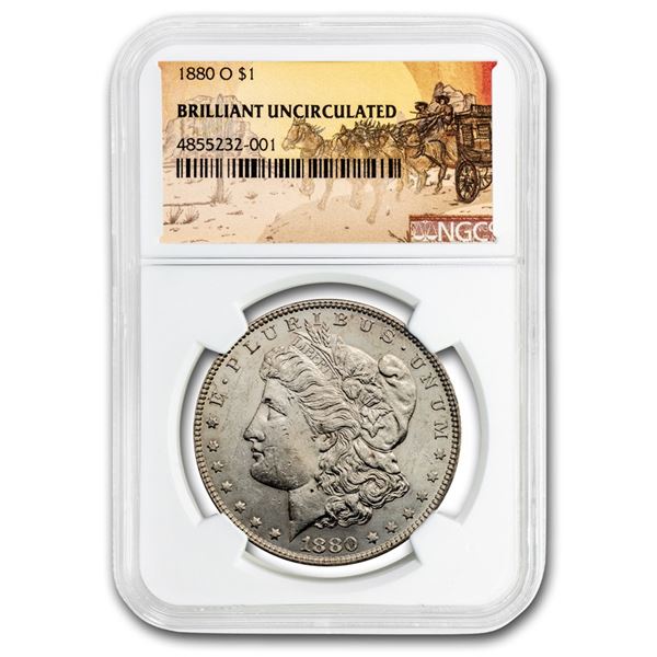 1880-O Stage Coach Morgan Dollar BU NGC