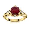 Image 1 : Natural 2.13 CTW Ruby & Diamond Engagement Ring 14K Yellow Gold