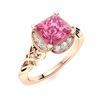 Image 2 : Natural 1.0 CTW Tourmaline & Diamond Engagement Ring 14K Rose Gold