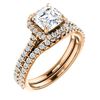 Image 1 : Natural 2.17 CTW U-Setting Halo Asscher Cut Diamond Engagement Ring 14KT Rose Gold
