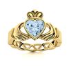 Image 1 : Natural 0.41 CTW Aquamarine Solitaire Ring 14K Yellow Gold