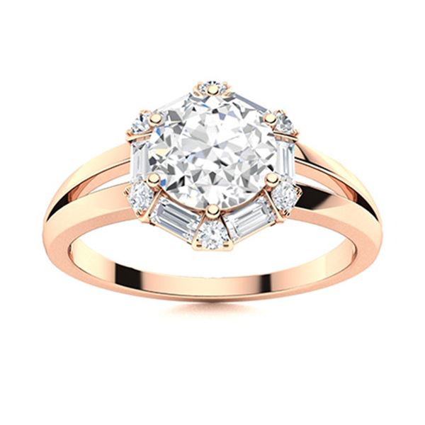 Natural 1.32 CTW Diamond Solitaire Ring 18K Rose Gold
