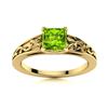Image 1 : Natural 0.76 CTW Peridot Solitaire Ring 14K Yellow Gold