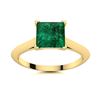 Image 1 : Natural 1.12 CTW Emerald Solitaire Ring 18K Yellow Gold